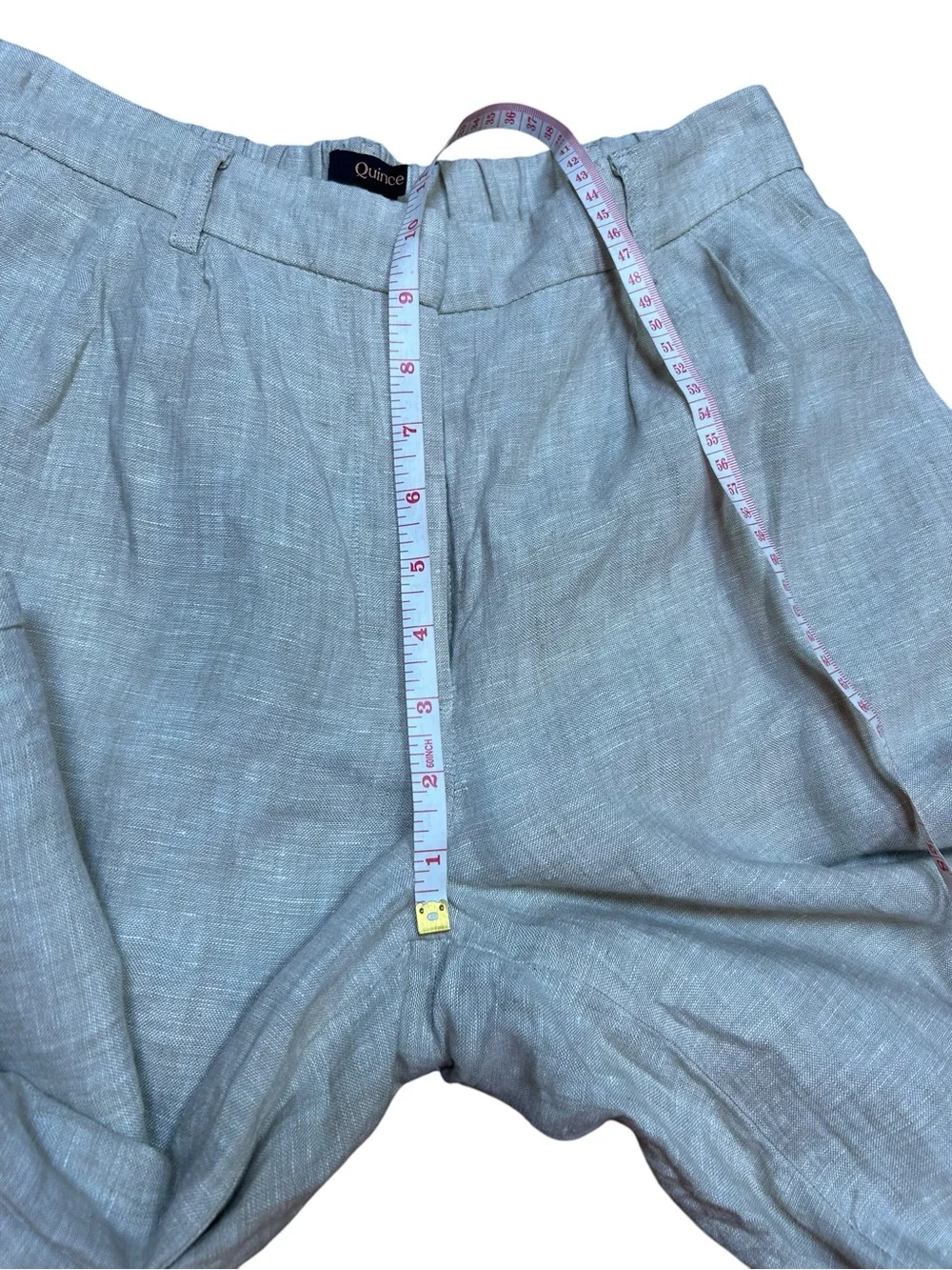 Quince 100% European Linen Pleated Trouser flax beige size 4 lagenlook coastal
